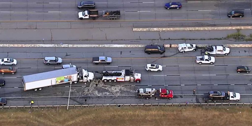 Multi-vehicle Collision Involving Semi-truck Causes Traffic Backup on I-44 in Oklahoma City