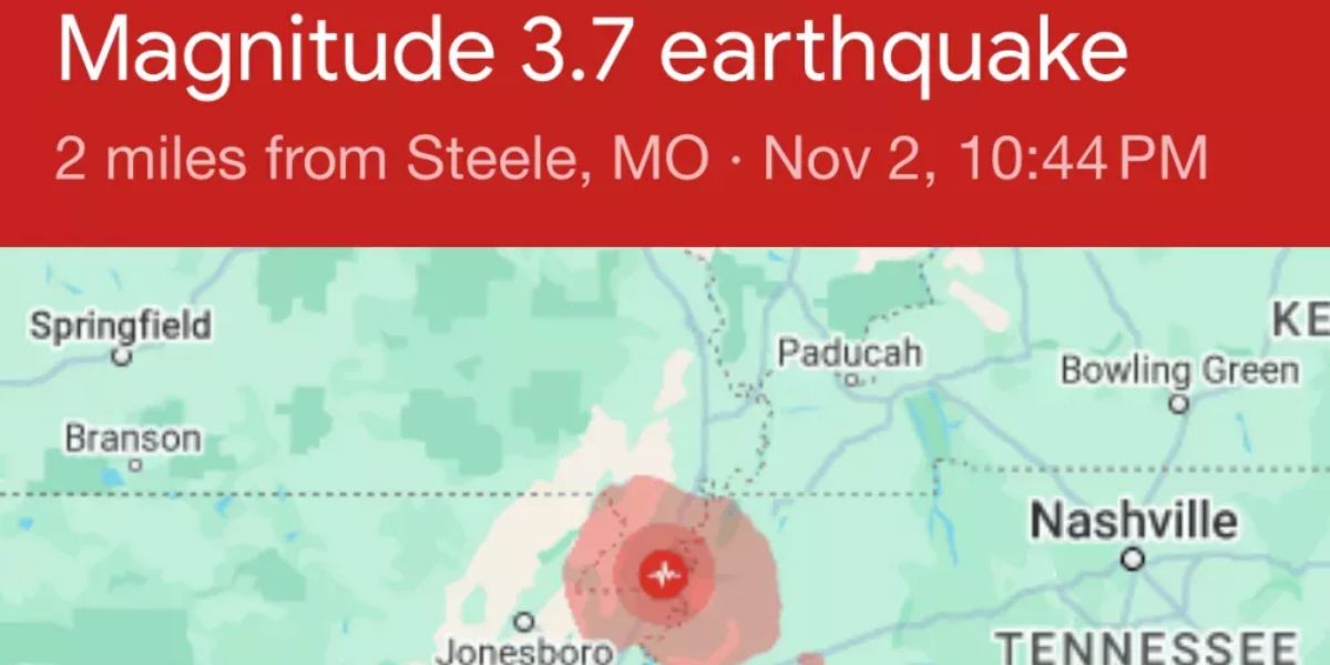 3.7 Magnitude Earthquake Hits Near Steele, Felt Across Multiple States