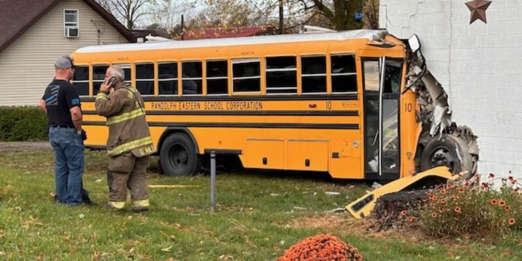 School Bus Crashes Into Home in Union City, Indiana; 2 Injured, No Serious Injuries Reported