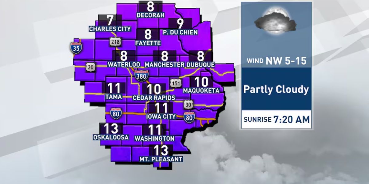 Gusty Winds Bring Frigid Temperatures to Central Iowa Tonight Wind Chills as Low as -15°